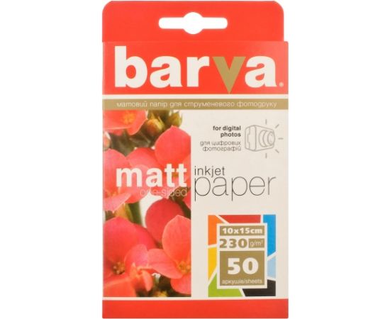 Photo Paper Barva (IP-A230-023) Matt 230 g/m², 10x15, 50 sheets Papīrs printeriem