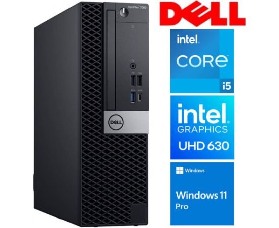 DELL 7060 SFF i5-9500 8GB 1TB SSD M.2 NVME WIN11Pro Atjaunoti personālie datori