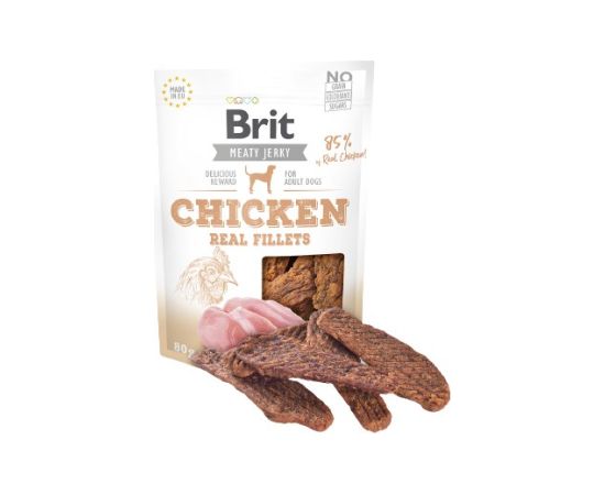 BRIT Meaty Jerky Chicken Fillets - dog treat - 80 g Suņu barība