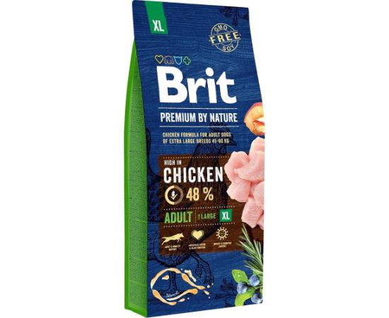 BRIT Premium by Nature Adult XL Chicken - dry dog food - 15 kg Suņu barība