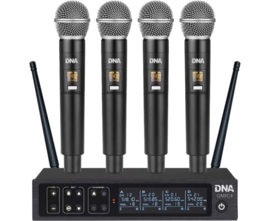 Dna Professional DNA QMIC4 - Mikrofon bezprzewodowy, 4x nadajnik doręczny Mikrofoni