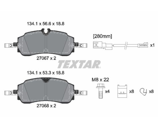 TEXTAR Bremžu uzlikas FORD TRANSIT 2023- aizmugure Bremžu uzlikas
