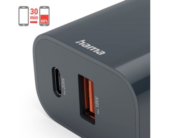 Hama 00864410 20W USB-C USB-A Fast Charging Charger ECOSENTIAL Telefonu lādētāji 220v