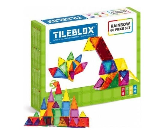 Magformers Zestaw tęczowy tileblox 60 elementów Машины и аксессуары