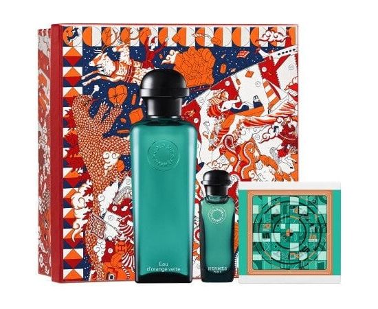 Hermes Eau d'Orange Verte zestaw woda kolońska spray 100ml + woda kolońska 7.5ml + mydło w kostce 50g Unisex Smaržas
