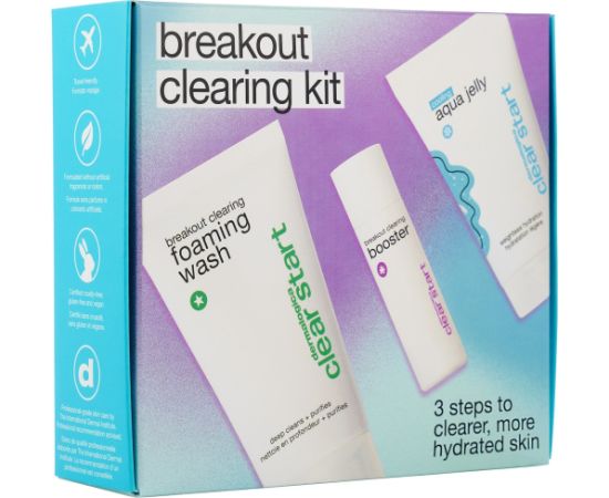 Clear Start Breakout Clearing Kit Set Dermalogica: Clear Start Aqua Jelly, For Regulation Of Excessive Sebum, Gel, For Face, 25 ml + Clear Start, Cleanser, Cleansing Foam, 75 ml + Clear Start Booster, Niacinamide, Calming & Cooling, Local Treatment L Smaržas - NESAKĀRTOTS