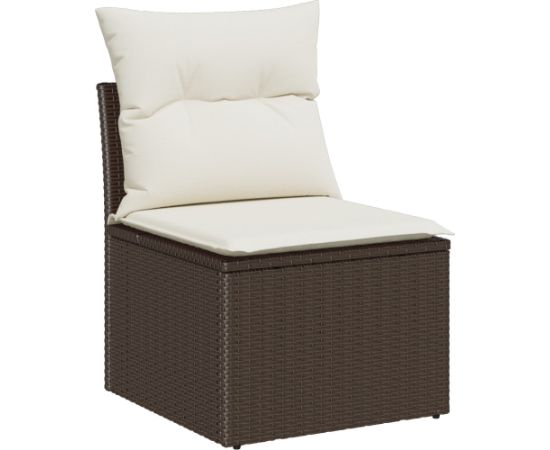 vidaXL Zestaw Sof Ogrodowych 7-częściowy z Poduszkami Brązowy Polirattan Dārza mēbeļu komplekti