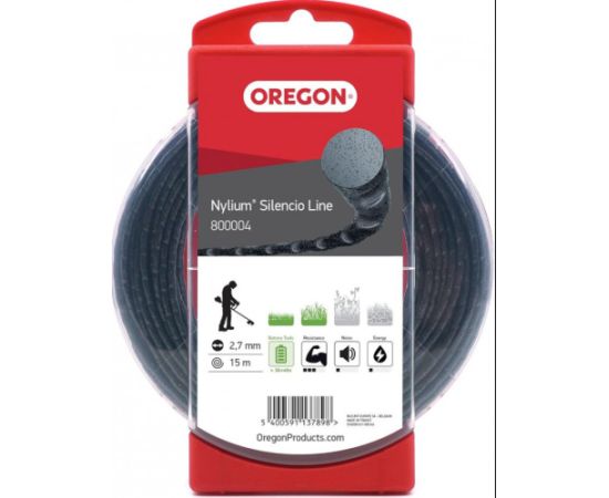 Nylium Silencio aukla, 2,7 mm, 15 m, riņķis, OREGON Piederumi dārza tehnikai