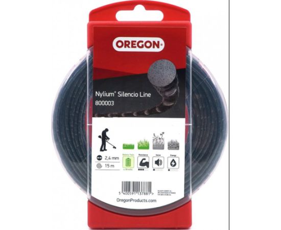 Nylium Silencio aukla, 2,4 mm, 15 m, riņķis, OREGON Piederumi dārza tehnikai