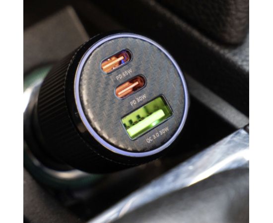 Swissten PD 2x USB-C / USB Automašīnas Lādētājs 95W ar USB-C - USB-C Kabeli 1m Telefonu lādētāji 12v Automašīnām