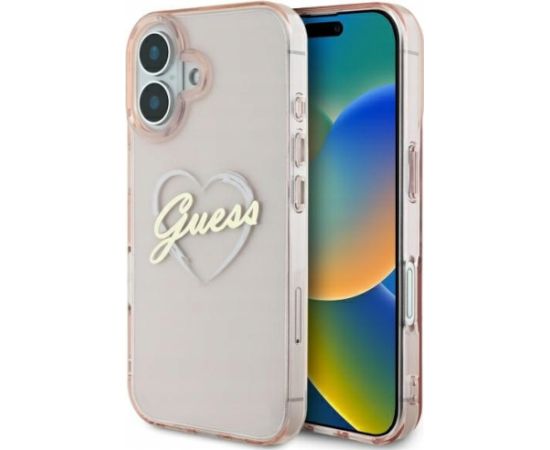 Guess IML Heart Aizsargapvalks Priekš Apple iPhone 16 Neoriģinālie Maciņi