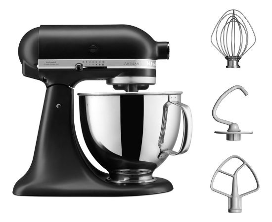 KitchenAid 5KSM125EBM food processor 300 W 4.8 L Black Virtuves kombaini