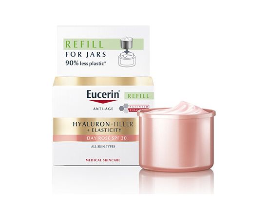 Eucerin Hyaluron-Filler+Elasticity Day Rosé Cream Refill SPF 30 - Náhradní náplň pro denní krém proti stárnutí pleti 50ml Smaržas - NESAKĀRTOTS