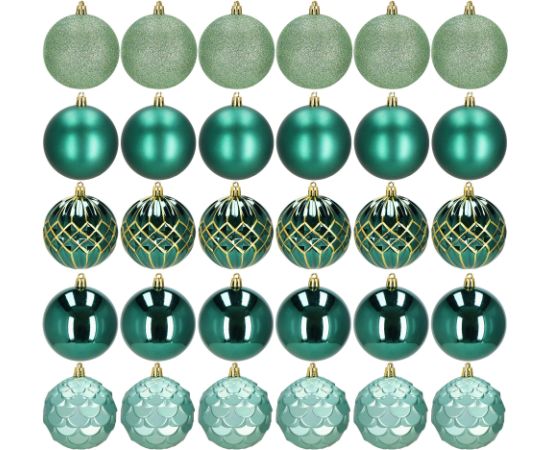 Ziemassvētku eglītes rotājumu komplekts Springos CA1411, 30 gab.  Eglīšu rotājumi