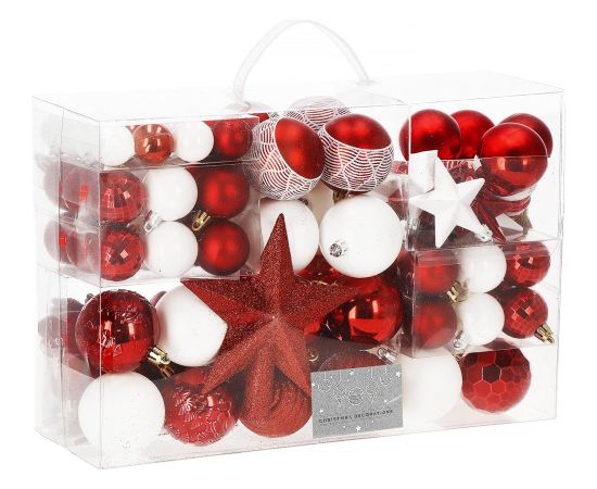 Ziemassvētku eglītes rotājumu komplekts Springos CA0860, 105 gab.  Eglīšu rotājumi