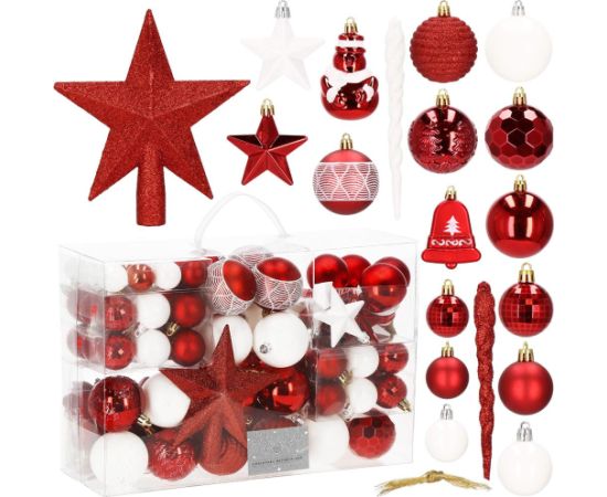 Ziemassvētku eglītes rotājumu komplekts Springos CA0860, 105 gab.  Eglīšu rotājumi