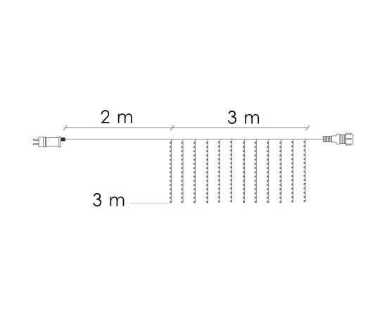 Springos aizkars 300 gaismas diodes  CL4104 Ziemassvētku lampiņas, LED virtenes