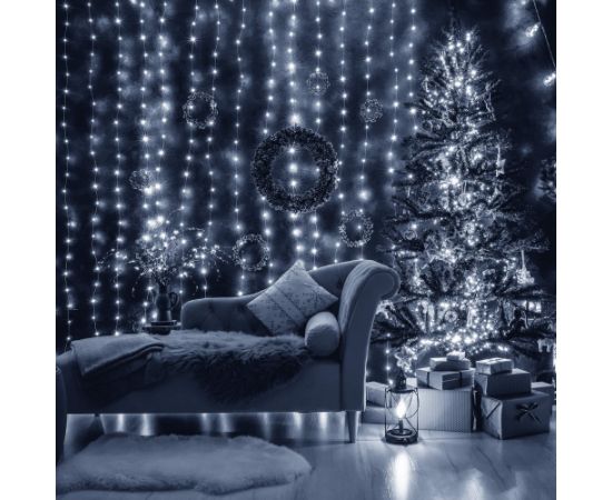 Springos aizkars 300 gaismas diodes  CL4104 Ziemassvētku lampiņas, LED virtenes