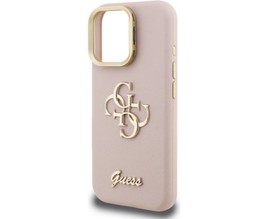 Guess PU Grained 4G Logo Stand Camera Frame Case Aizsargapvalks priekš Apple iPhone 16 Pro Max Neoriģinālie Maciņi