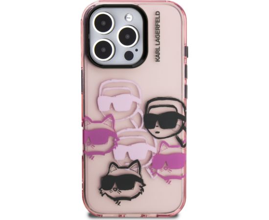 Karl Lagerfeld IML Multi K&CH Heads Case Aizsargapvalks priekš Apple iPhone 16 Pro Neoriģinālie Maciņi