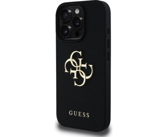 Guess PU Grained 4G Metal Logo Maciņš priekš Apple iPhone 16 Pro Max Neoriģinālie Maciņi
