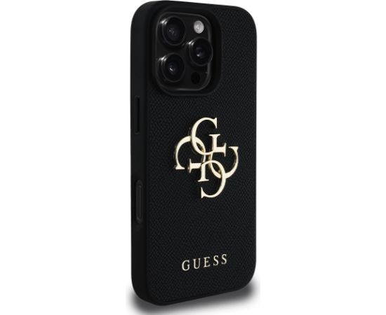 Guess PU Grained 4G Metal Logo Maciņš priekš Apple iPhone 16 Pro Max Neoriģinālie Maciņi