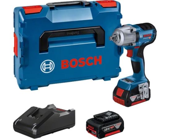 Triecienatslēga Bosch GDS 18V-450 HC Professional; 18 V; 2x5,0 Ah akum. Trieciena uzgriežņu pistoles ar akumulatoru