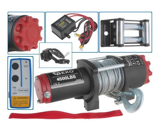 Elektriskā vinča 12V 4500LB, G81705, GEKO Jaunumi -Dārzam
