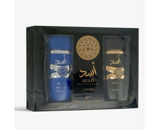 Lattafa Asad Giftset EDP 100 ml a Asad Zanzibar EDP 100 ml 200ml Dāvanu komplekti
