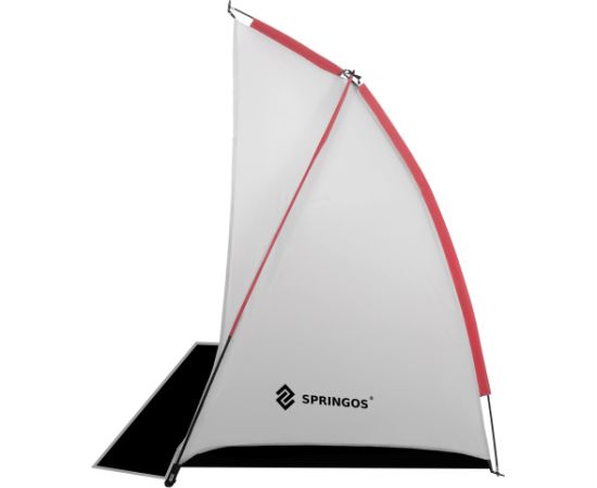 Springos Туристическая палатка 220x120x120 см пляжная с чехлом, экраном серо-черная Новинки Для дома и сада 