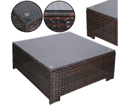 Модульный набор садовой мебели Springos GF0062 стол, кресло, диван, 4 модуля, коричнево-кремовый Dārza mēbeļu komplekti