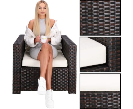 Модульный набор садовой мебели Springos GF0062 стол, кресло, диван, 4 модуля, коричнево-кремовый Dārza mēbeļu komplekti