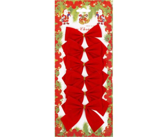 Ziemassvētku bantes Springos CA1310,  9,5 x  7,5 cm 6 gab.  Eglīšu rotājumi