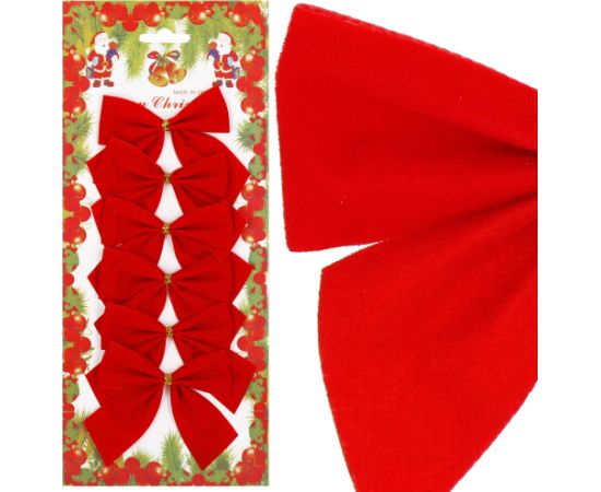 Ziemassvētku bantes Springos CA1310,  9,5 x  7,5 cm 6 gab.  Eglīšu rotājumi