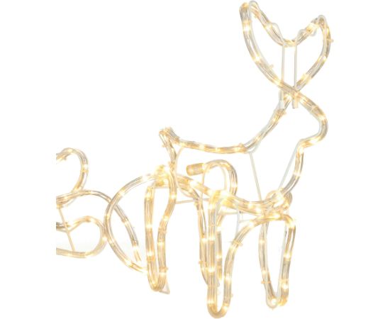 LED Ziemassvētku dekorācija ziemeļbriedis ar ragavām Springos CL4119, 120 cm, silti balta Ziemassvētku lampiņas, LED virtenes