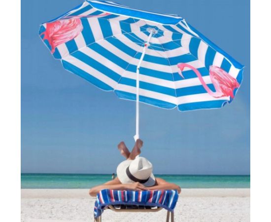 Пляжный зонт с регулируемой высотой и наклоном Springos BU0013, 180 см, с принтом «розовый фламинго» Зонты от солнца и аксессуары