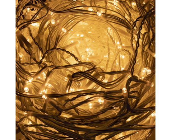 Springos Gaismas aizkars 200 LED virtene, iekštelpu/āra lāsteku gaismiņas silti baltas Ziemassvētku lampiņas, LED virtenes