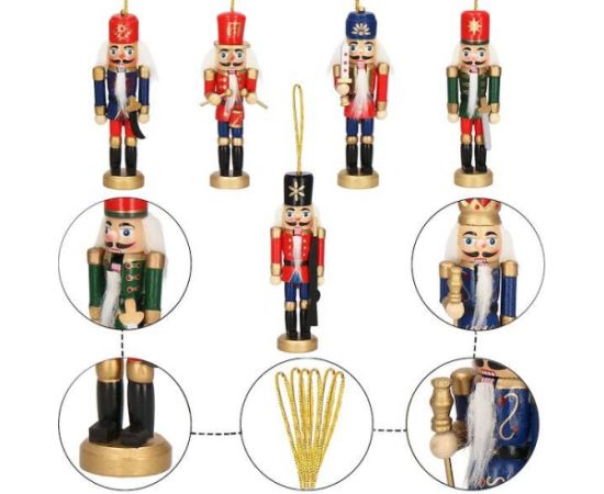 Ziemassvētku rotājums-riekstkodis Springos CA0821 12,5cm 6gab.  Eglīšu rotājumi