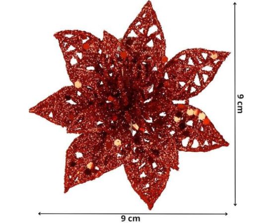 Ziemassvētku rotājums-poinsettia Springos CA0727  Eglīšu rotājumi