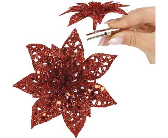 Ziemassvētku rotājums-poinsettia Springos CA0727  Eglīšu rotājumi