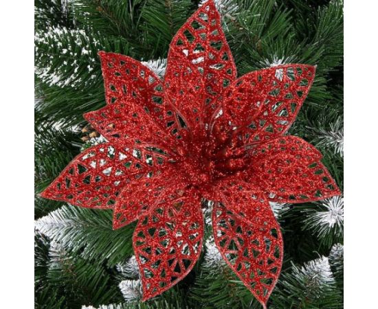 Ziemassvētku rotājums-poinsettia Springos CA0727  Eglīšu rotājumi