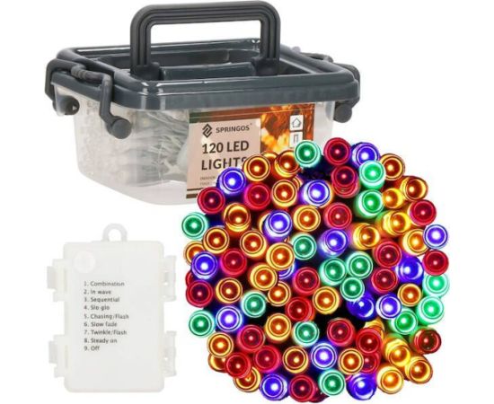 Ziemassvētku lampiņas Springos CL0173 120 Led 9m Ziemassvētku lampiņas, LED virtenes