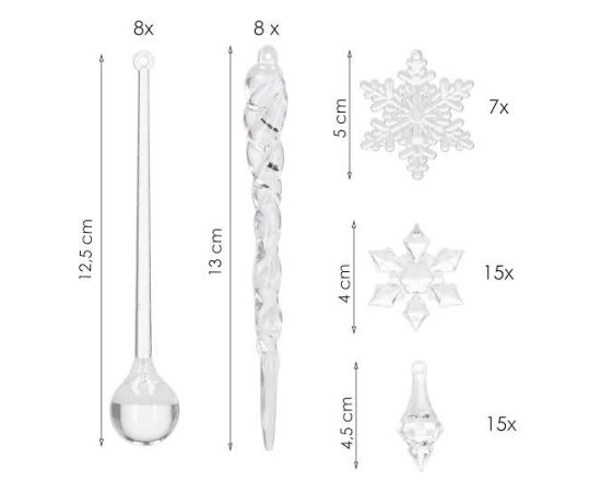Набор новогодних украшений Springos CA0713 53 шт.  Eglīšu rotājumi