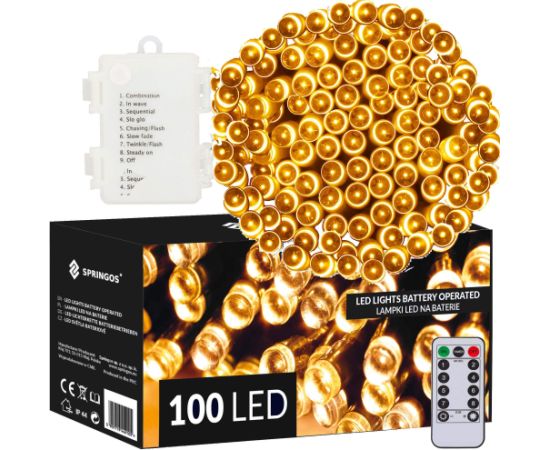 Ziemassvētku lampiņas Springos CL4034 100 Led Ziemassvētku lampiņas, LED virtenes