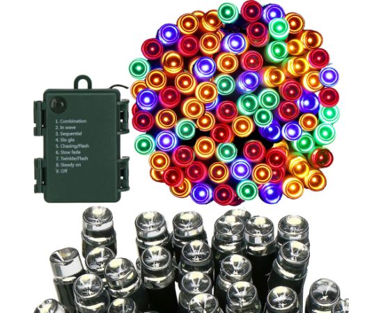 Ziemassvētku lampiņas Springos CL4029 50 Led, akumulatora Ziemassvētku lampiņas, LED virtenes