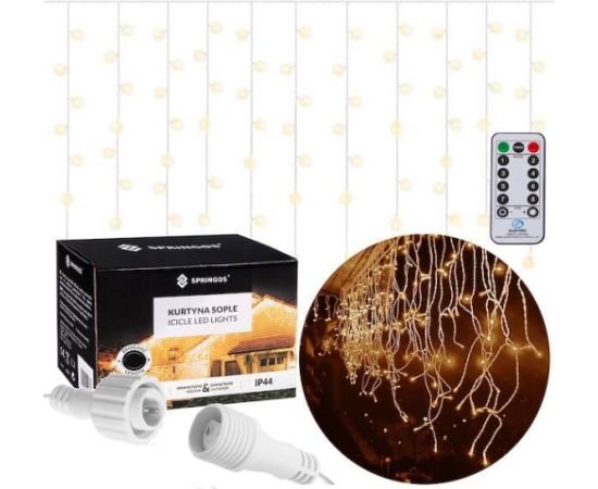 Ziemassvētku lampiņas + tālvadības pults Springos CL0305 300 Led Ziemassvētku lampiņas, LED virtenes