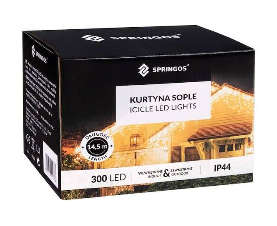 Ziemassvētku lampiņas + tālvadības pults Springos CL0305 300 Led Ziemassvētku lampiņas, LED virtenes