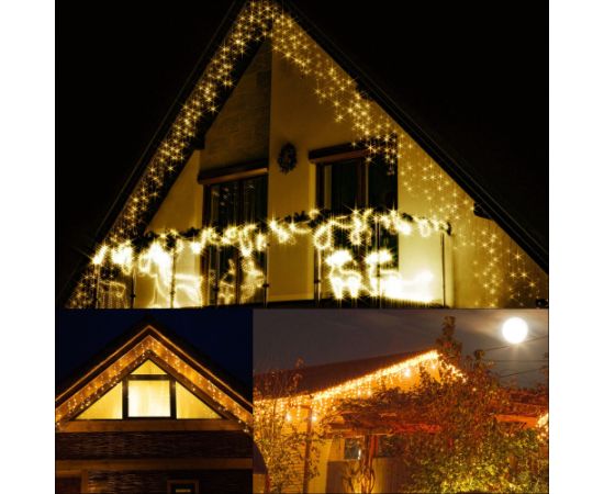 Ziemassvētku LED lampiņu aizkars Springos CL0332 12m Ziemassvētku lampiņas, LED virtenes