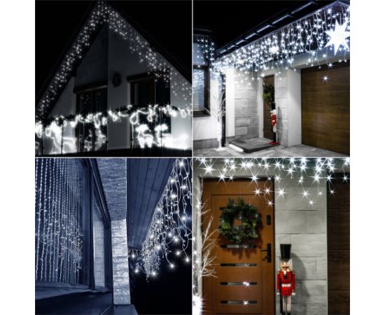 Ziemassvētku LED lampiņu aizkars Springos CL0330 12m Ziemassvētku lampiņas, LED virtenes
