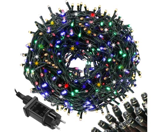 Ziemassvētku eglīšu lampiņas 300 led Springos CL4084 daudzkrāsains Ziemassvētku lampiņas, LED virtenes